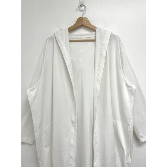 Eileen Fisher Coastal Organic Cotton Hooded Open Front Lightweight Sweatshirt 2X - Picture 3 of 9